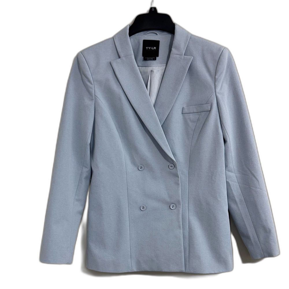 TY-LR Australia Blue Double Breasted Blazer Women's size XL Career Minimalist